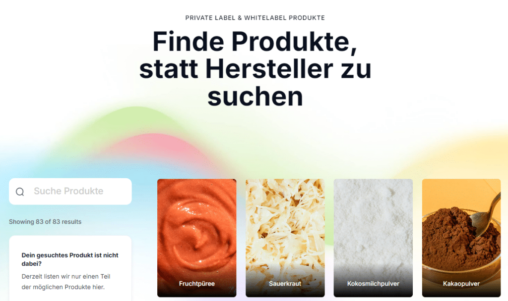 Finde bei KoRo Source Produkte, stat Hersteller zu suchen